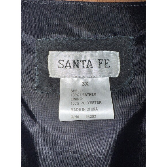 SANTA FE Women 3X Leather Suede Vest Fringe Bohemian Black Button Up Sleeveless - Picture 5 of 9